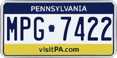 PA license plate MPG7422
