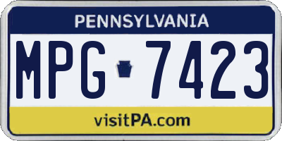 PA license plate MPG7423