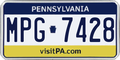 PA license plate MPG7428