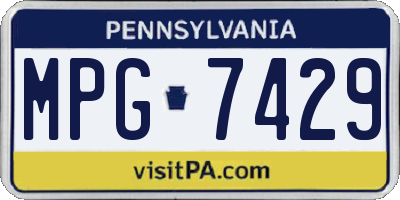 PA license plate MPG7429