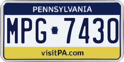 PA license plate MPG7430