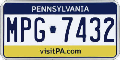 PA license plate MPG7432