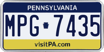PA license plate MPG7435