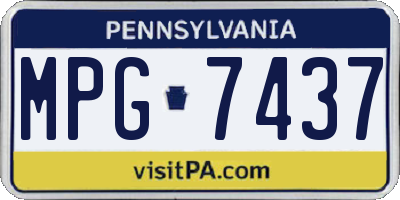 PA license plate MPG7437