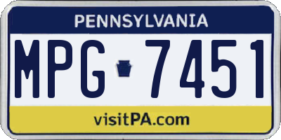 PA license plate MPG7451