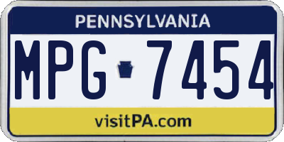 PA license plate MPG7454