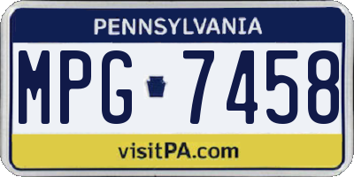 PA license plate MPG7458