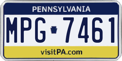PA license plate MPG7461