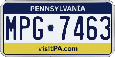 PA license plate MPG7463