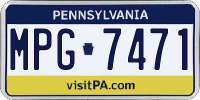 PA license plate MPG7471