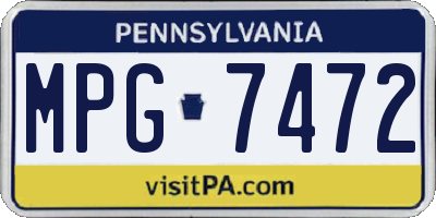 PA license plate MPG7472