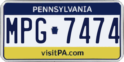 PA license plate MPG7474