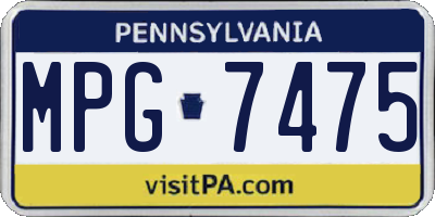 PA license plate MPG7475