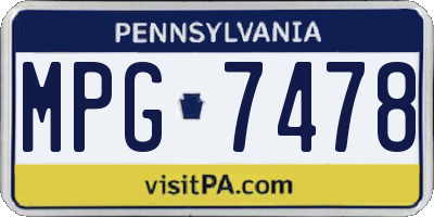 PA license plate MPG7478