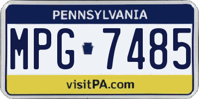 PA license plate MPG7485