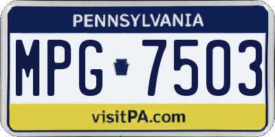 PA license plate MPG7503