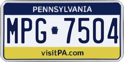 PA license plate MPG7504