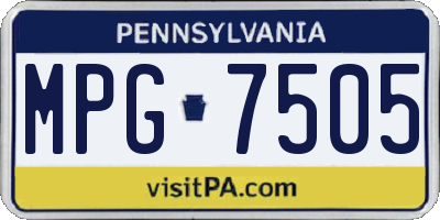 PA license plate MPG7505