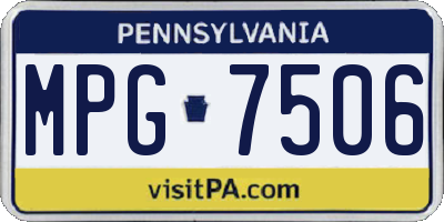 PA license plate MPG7506
