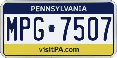 PA license plate MPG7507