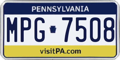 PA license plate MPG7508