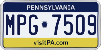 PA license plate MPG7509