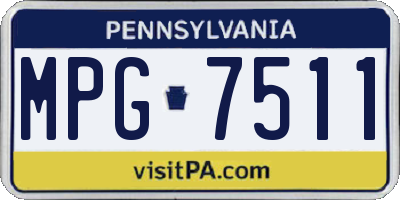 PA license plate MPG7511