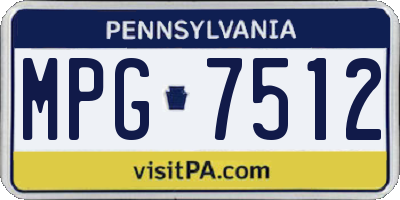 PA license plate MPG7512