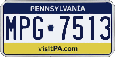 PA license plate MPG7513