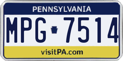 PA license plate MPG7514