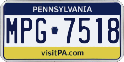 PA license plate MPG7518