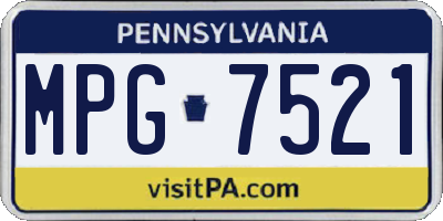 PA license plate MPG7521