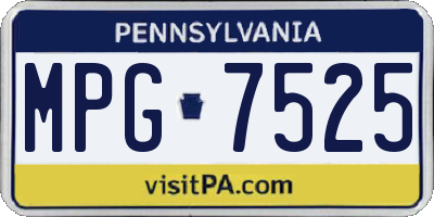 PA license plate MPG7525