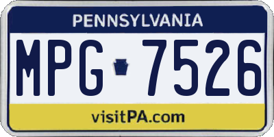 PA license plate MPG7526