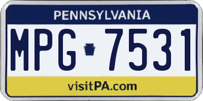 PA license plate MPG7531