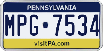 PA license plate MPG7534