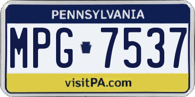 PA license plate MPG7537