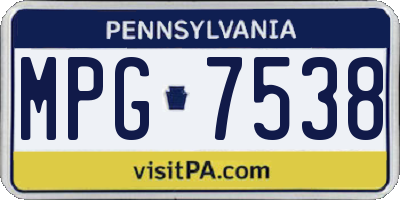 PA license plate MPG7538