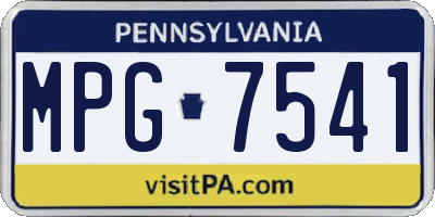 PA license plate MPG7541