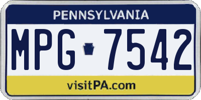 PA license plate MPG7542