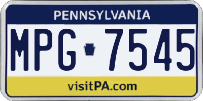 PA license plate MPG7545