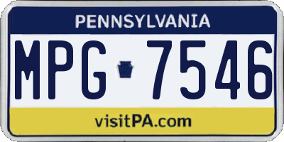 PA license plate MPG7546