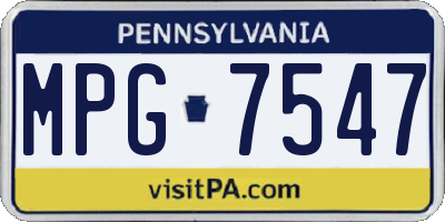 PA license plate MPG7547