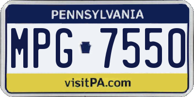 PA license plate MPG7550
