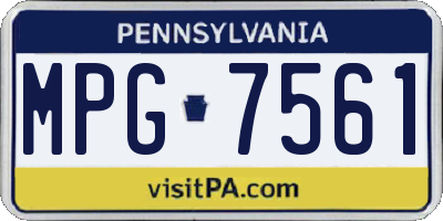 PA license plate MPG7561