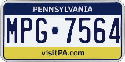 PA license plate MPG7564