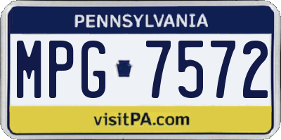 PA license plate MPG7572