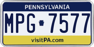 PA license plate MPG7577