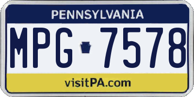 PA license plate MPG7578