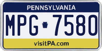 PA license plate MPG7580